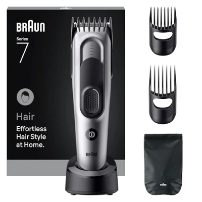 Afbeelding van Braun Haartrimmer Tondeuse Series 7 HC7590 + 5 Tools Levenslang Scherp Scheerblad 17 Lengtes Grijs