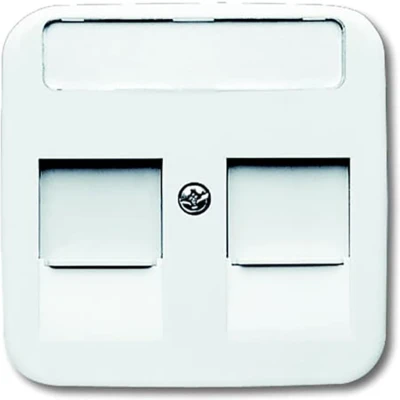 Afbeelding van Busch Jaeger inbouw inzetplaat 2x Modular Jack zuiver wit
