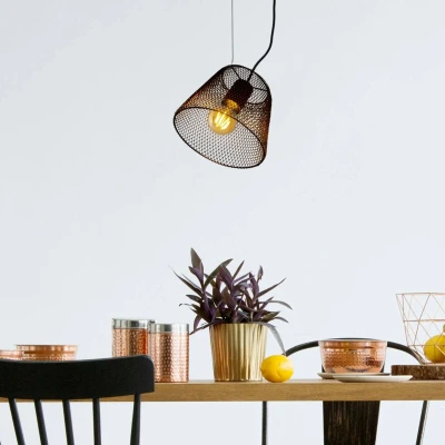 Afbeelding van Hanglamp Korie met kooikap, 1 lamp
