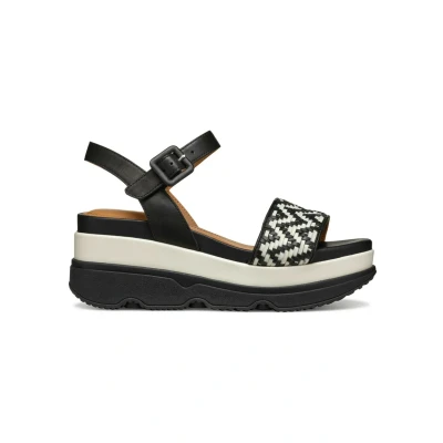 Afbeelding van Geox D Gardenia A Wedge Sandales pour femme, noir/papyrus, 38 EU, Black Papyrus, EU