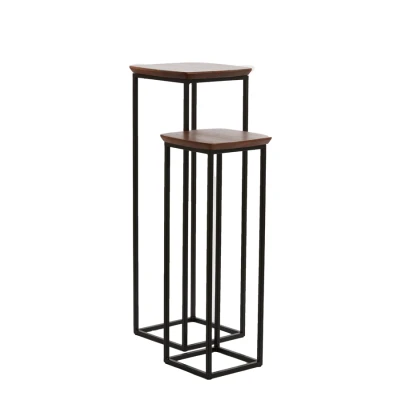 Afbeelding van Light &amp; Living Zuil QUENZA Ø35x100cm Bruin Set van 2
