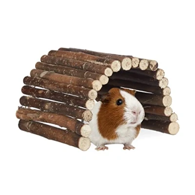 Afbeelding van loopbrug hout knaagdieren cavia&#039;s 2 x 29 17 cm flexibel kooiaccessoire tunnel natuur