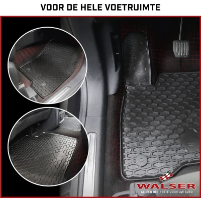 Afbeelding van WALSER 50929 Vloermatset Rubber antraciet/zwart