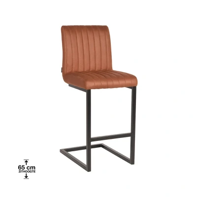 Afbeelding van Milo barkruk 66cm mircovezel cognac