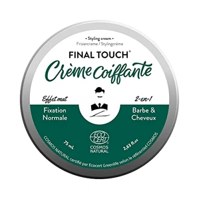 Afbeelding van Mr Barbier 2 in 1 haar en baardcrème voor heren, styling &amp; verzorgend, normale fixatie, mat effect, 100% natuurlijke, Franse veganistische was, gecertificeerd Ecocert/Cosmos, naturel
