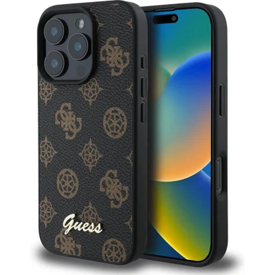 Afbeelding van Guess iPhone 16 Pro Max Backcover hoesje Magsafe PU peony Zwart