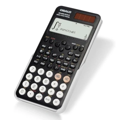 Afbeelding van OSALO Wetenschappelijke rekenmachine 252 functies 2 regels met schuifafdekking voor middelbare scholieren (OS 82ES 2e editie)