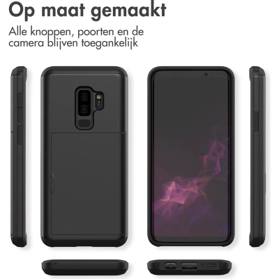 Afbeelding van iMoshion Hoesje Geschikt voor Samsung Galaxy S9 Plus Ruimte 2 pasjes Backcover met pasjeshouder Zwart