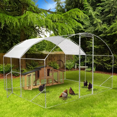 Image de Enclos poulailler dôme 7,5 m² parc grillagé 3x2,5 M avec porte latérale
