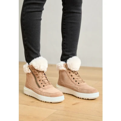 Afbeelding van Geox Dalyla ABX Korte laarzen, Dames, Maat: 37, Dark skin/off white Leer/ synthetisch