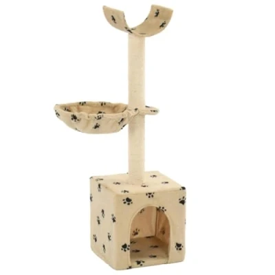 Afbeelding van vidaXL Kattenkrabpaal met sisal krabpalen 105 cm pootafdrukken beige