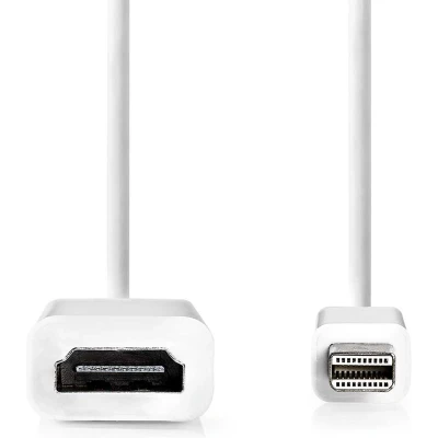 Afbeelding van Nedis Mini DisplayPort Kabel CCGB37650WT02 Wit White / 0.20 m