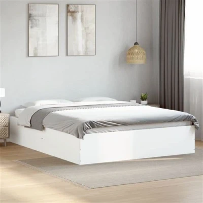 Afbeelding van vidaXL Bedframe bewerkt hout wit 150x200 cm