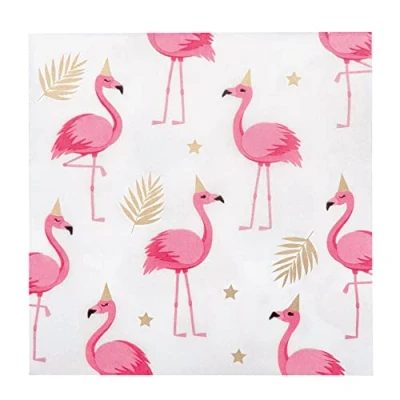 Afbeelding van Servet Flamingo Goud 20 stuks