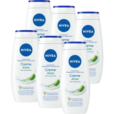 Afbeelding van Nivea Care Shower Aloe Douchegel 6 x 250 ml