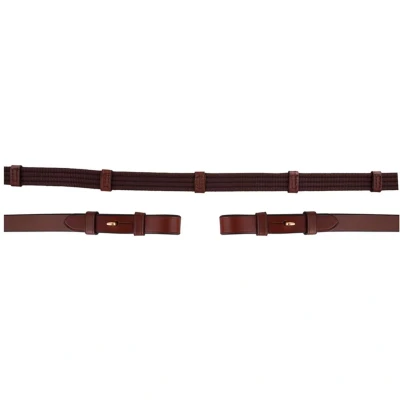 Afbeelding van BR Teugel Linnen 19mm Blind/ronde Gesp Tobacco/Goud Full