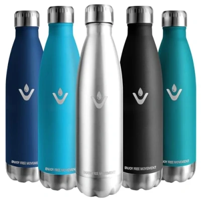 Afbeelding van Vikaster Roestvrijstalen thermosfles, 750 ml, BPA vrij, lekvrij, voor school, sport, fietsen, camping, fitness, outdoor