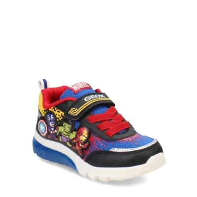 Afbeelding van Geox Marvel Avengers Ciberdron BOY Lights Sneakers laag voor kinderen, Maat: 33, Black/royal Imitatieleer/ textiel