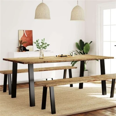 Afbeelding van Eettafel 200x90x75 cm massief acaciahout