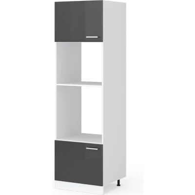 Afbeelding van Vicco Universele voorraadkast R Line, Antraciet Hoogglans/Wit, 60 cm met open vakken en deuren