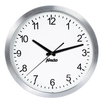Image de Grande horloge murale analogique Alecto AK 10 Blanc Argent