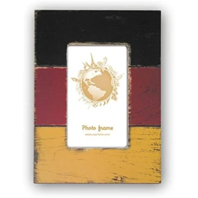 Afbeelding van ZEP FLAG DE, Enkele fotolijst, Hout, Zwart, Rood, Geel, Tafel, 10 x 15 cm, Rechthoekig