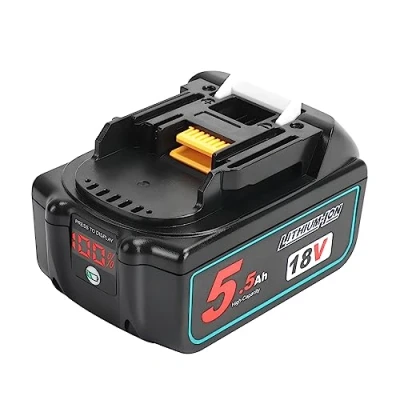 Afbeelding van Powarobor BL1850 lithium ion reserveaccu 18 V 5,5 Ah compatibel met Makita LXT elektrisch gereedschap BL1830 BL1840 BL1860 BL1845 BL1815 led indicator
