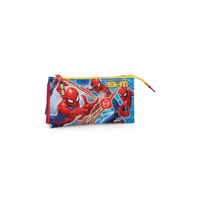 Afbeelding van Spiderman jongens 3 vaks pennenetui