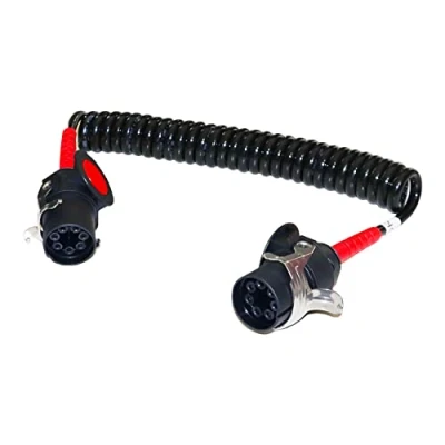 Afbeelding van Sertplas 7 polige spiraalkabel 24V ADR ABS/EBS met 4 m connectoren voor vrachtwagen aanhanger