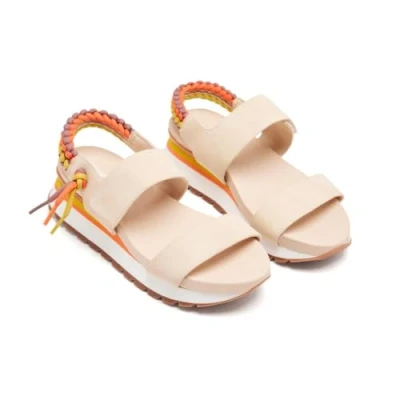 Afbeelding van Gioseppo Austell Sandalen met plateauzool, Dames, Maat: 36, Beig Kunststof/ textiel