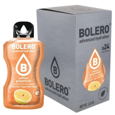 Afbeelding van Bolero YELLOW GRAPEFRUIT 24 x 3 g, sappoeder zonder suiker, gezoet met stevia + vitamine C, voor kinderen en sporters, glutenvrij, veganistisch, gele grapefruitsmaak