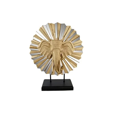 Afbeelding van Decoratieve figuren DKD Home Decor 47 x 18 56,5 cm Olifant Gouden