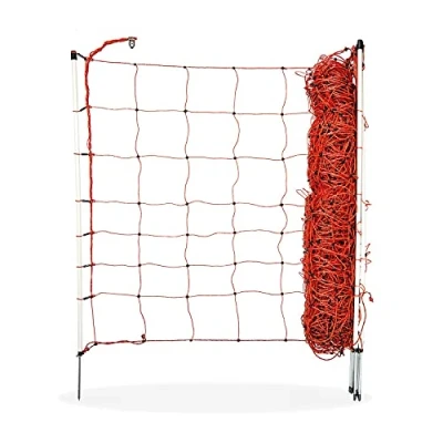 Afbeelding van horizont Schapennet, enkele punt, hoogte 90 cm, lengte 50 m, schapenhek, weidehek, elektrische omheining, geitenhek, omheining
