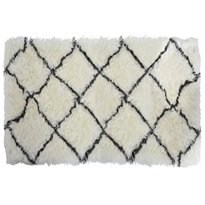 Afbeelding van Tapijt DKD Home Decor 160 x 230 5 cm Polyester Wit Ruiten