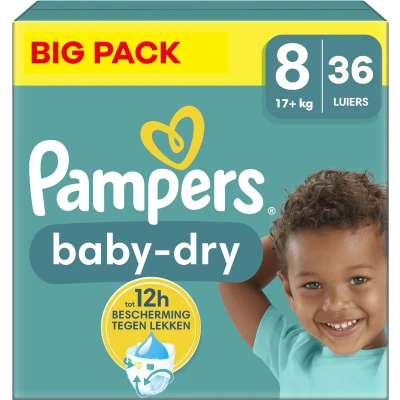 Afbeelding van Pampers Baby Dry Maat 8 Big Pack 36 luiers 17+ KG