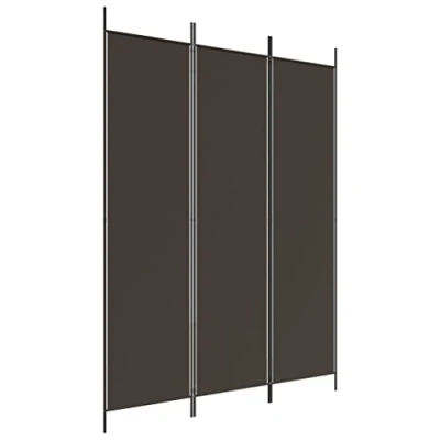 Afbeelding van Kamerscherm met 3 panelen 150x200 cm stof bruin