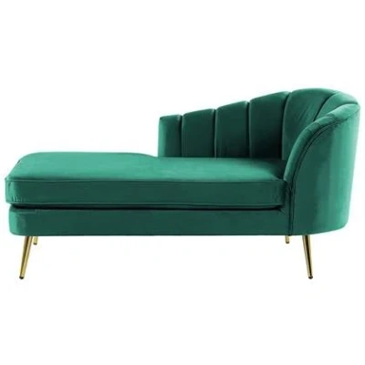 Afbeelding van Beliani ALLIER Chaise longue Groen Linkerzijde Fluweel