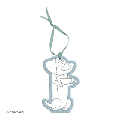 Image de Étiquette en carton à décorer Teckel 11 cm