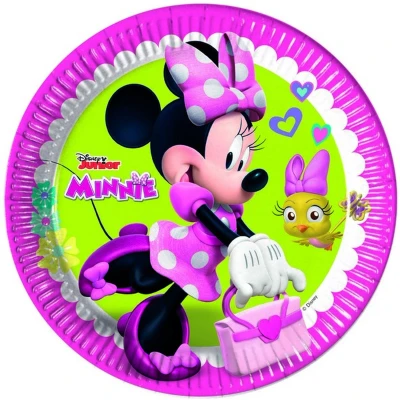 Afbeelding van Borden Minnie Mouse lime roze 23cm 8 stuks