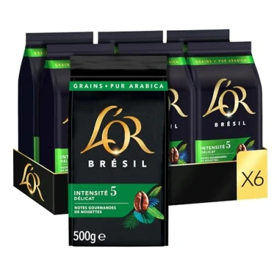 Image de L&#039;OR Café en Grains Selection Brésil 3 kg (Pack de 6x500g)