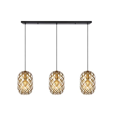 Afbeelding van Lucide WOLFRAM Hanglamp 3xE27 Mat Goud / Messing