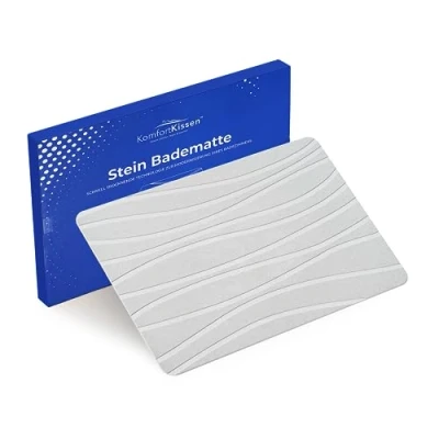 Afbeelding van Antislip badmat van diatomeeënaarde, sneldrogend, natuursteen, 60 x 39 0,9 cm, super absorberend