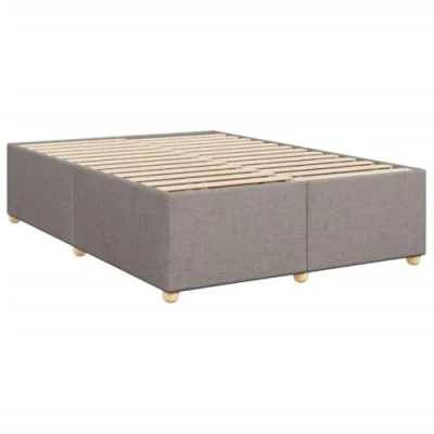 Afbeelding van Bedframe met hoofdeinde stof taupe 140x190 cm