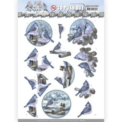 Afbeelding van 3D Push Out Amy Design Awesome Winter Birds