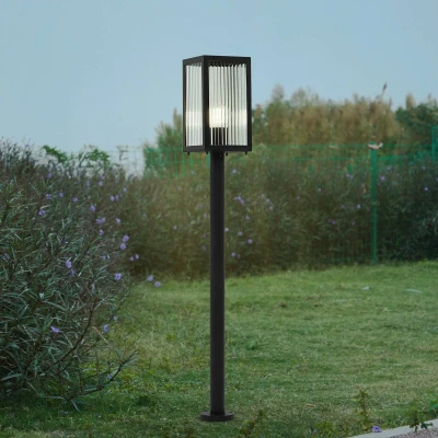 Afbeelding van Lindby Bolgar tuinpadverlichting, zwart, metaal, glas, 15 cm