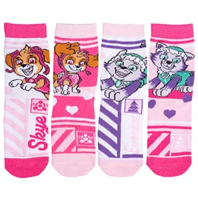 Afbeelding van United Labels Paw Patrol Set van 4 paar sokken voor meisjes en kinderen, roze, Roze