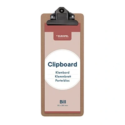 Afbeelding van Europel Klembord Clipboard Hout 11,5 x 28 cm Speciaal voor rekeningen restaurant 1 stuk