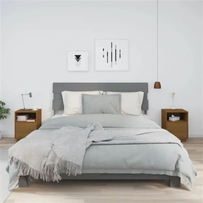 Afbeelding van Nachtkastje 40X34X55 Cm Massief Grenenhout 2 / Honingbruin