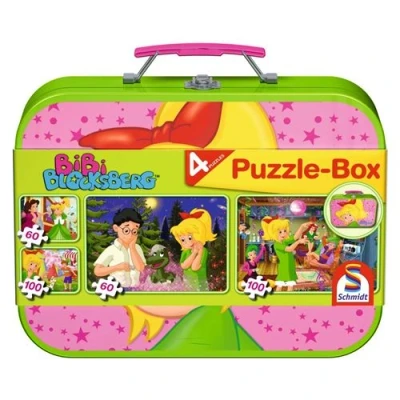Image de Puzzle Schmidt Bibi Blockserg, 2x60 + 2x100 pièces, boîte en métal