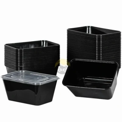 Afbeelding van KURTT 100 stuks, 1000ml Meal prep bakjes, Maaltijdbakjes, 1 voudig, magnetronbakjes, vershoudbakje, herbruikbaar plastic bakje magnetronbestendig, vaatwasmachinebestendig en herbruikbaar, klik dekselsluiting, BPA vrij